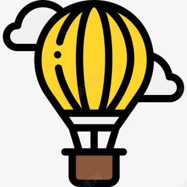 热气球巴西嘉年华8线性颜色图标图标