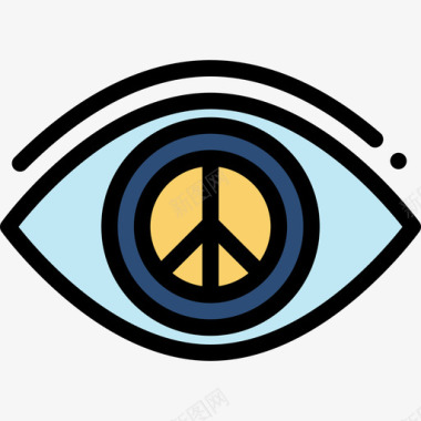 眼睛和平人权8线条颜色图标图标