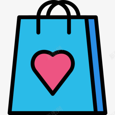 购物袋电子商务41线性颜色图标图标