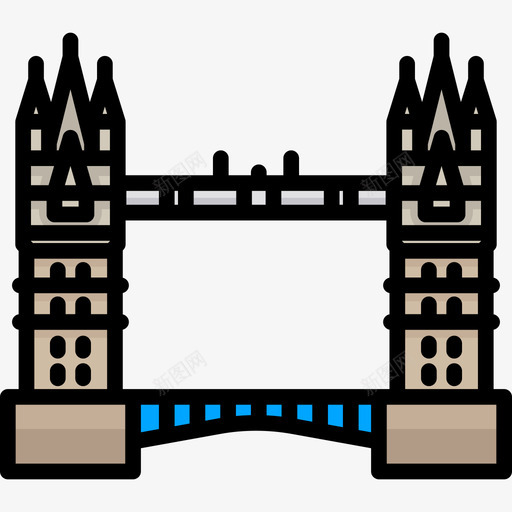 塔桥纪念碑14线性颜色图标svg_新图网 https://ixintu.com 塔桥 纪念碑14 线性颜色
