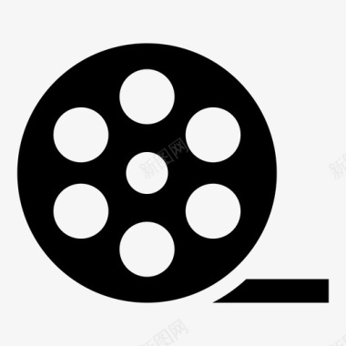电影电影卷电影摄影机声音铃铛领带图标图标