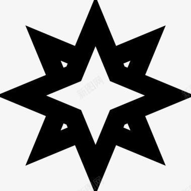 贵格会之星基督教图标图标