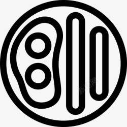 熏肉图标鸡蛋和培根鸡蛋和熏肉早餐图标高清图片
