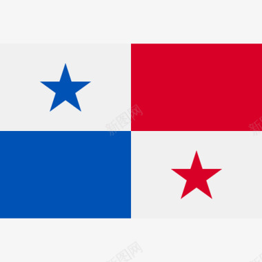 巴拿马长方形国家简单旗帜图标图标