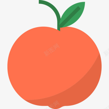 桃子水果和蔬菜10个平的图标图标