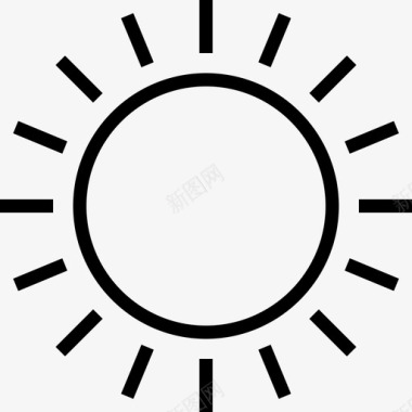 太阳71号天气直线型图标图标