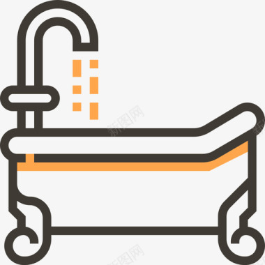 浴缸复古装饰黄影图标图标