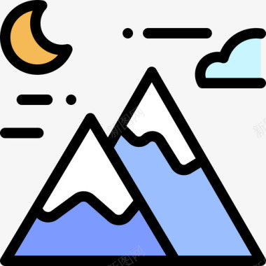 山冒险7线性颜色图标图标