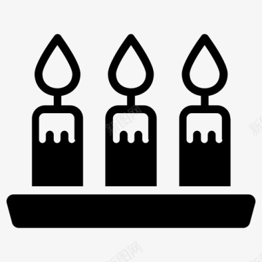 蜡烛燃烧的蜡烛装饰图标图标