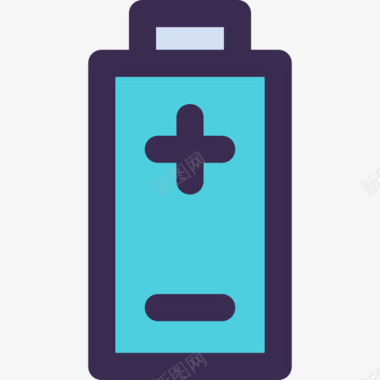 电池接口51线性蓝色图标图标