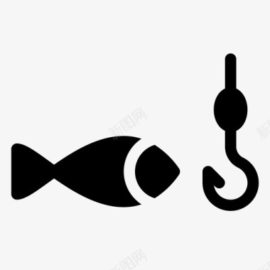 钓鱼鱼饵鱼竿图标图标