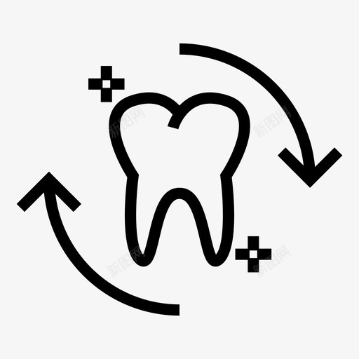 牙齿刷新修复图标svg_新图网 https://ixintu.com 修复 刷新 牙齿