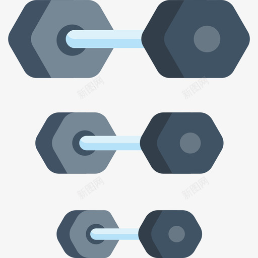 哑铃健身器材扁平图标svg_新图网 https://ixintu.com 健身器材 哑铃 扁平