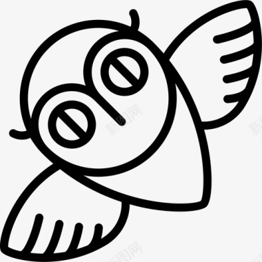猫头鹰万圣节夜鸟图标图标