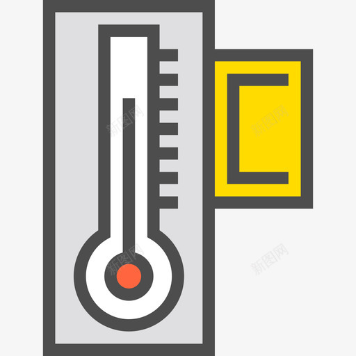 温度计天气98线性颜色图标svg_新图网 https://ixintu.com 天气98 温度计 线性颜色