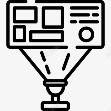 全息图未来技术8线性图标图标