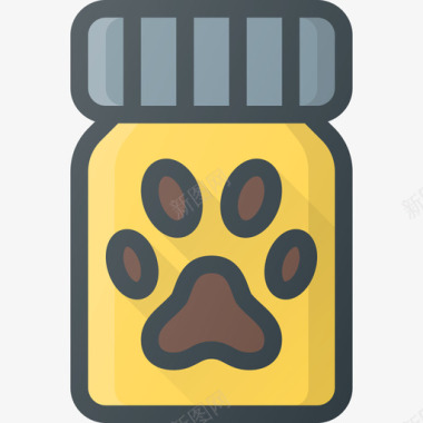 药品宠物配件线性颜色图标图标