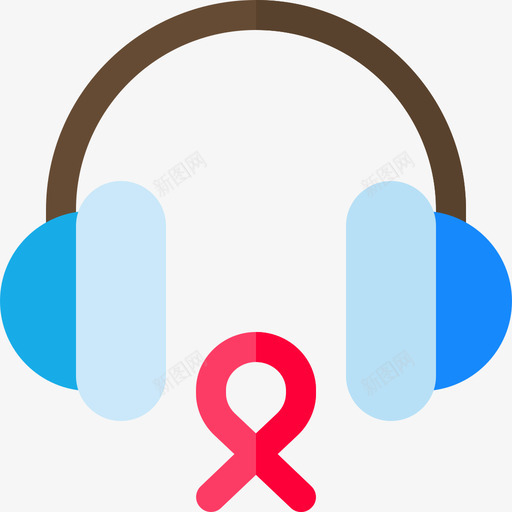 耳机世界癌症意识日4平装图标svg_新图网 https://ixintu.com 世界癌症意识日4 平装 耳机