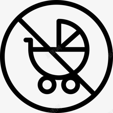 婴儿车导向2直线型图标图标