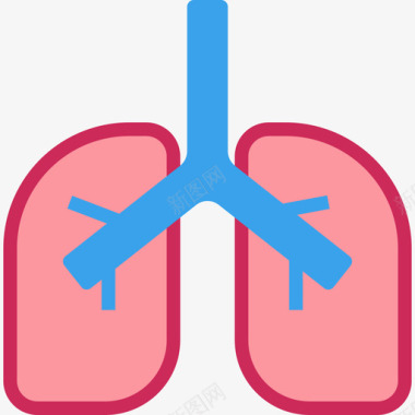 肺医疗保健3平坦图标图标