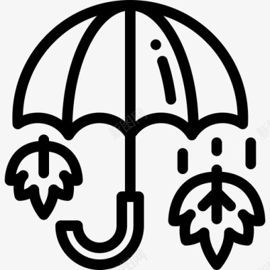 雨伞秋衣5件直线型图标图标