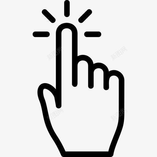 一个手指点击触摸触摸手势轮廓v2图标svg_新图网 https://ixintu.com 一个手指点击 触摸 触摸手势轮廓v2