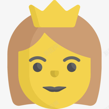 公主whatsapp笑脸扁平图标图标