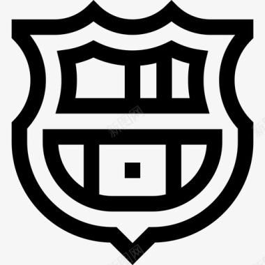 巴塞罗那橄榄球盾牌3直线型图标图标