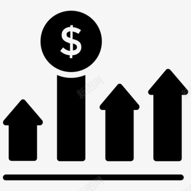 投资率收入增长增加图标图标