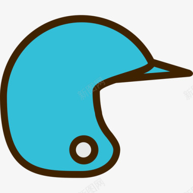 棒球头盔线颜色图标图标