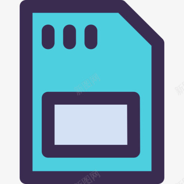 Sim卡通信86线性蓝色图标图标