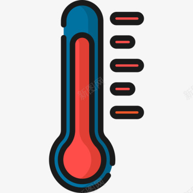 温度计家用自动化6线性颜色图标图标