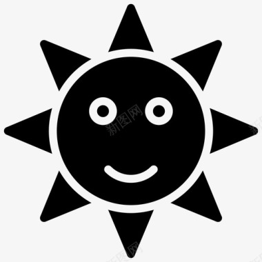 阳光卡通太阳泰国字形图标图标