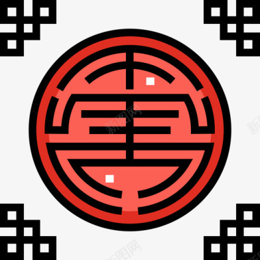符号中国18线颜色图标图标