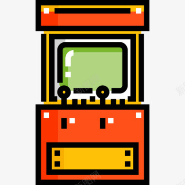 街机游戏复古电子10线性颜色图标图标
