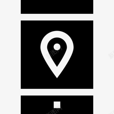 智能手机地理位置11填充图标图标