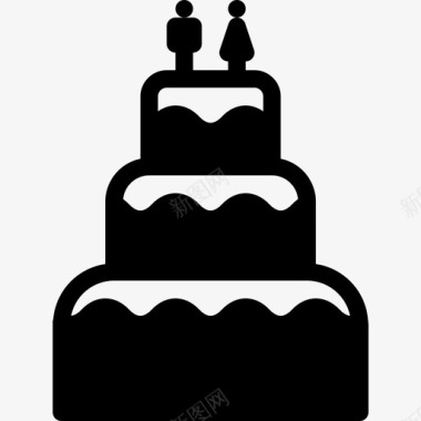 新婚夫妇蛋糕新娘装饰图标图标