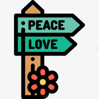 和平和平人权8直线颜色图标图标