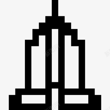 帝国大厦纪念碑17直线图标图标