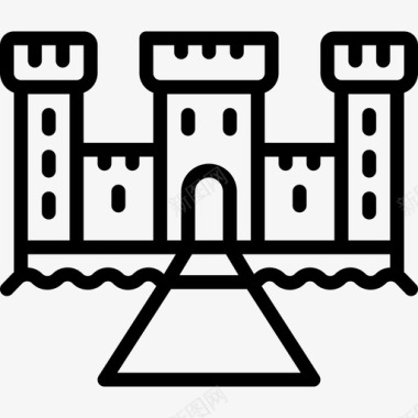 城堡24号楼直线型图标图标