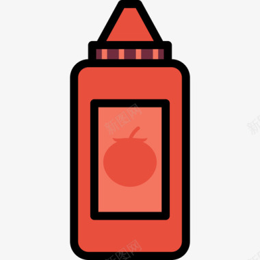 番茄酱食品和饮料16原色图标图标