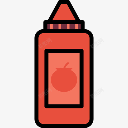 番茄酱食品和饮料16原色图标svg_新图网 https://ixintu.com 原色 番茄酱 食品和饮料16