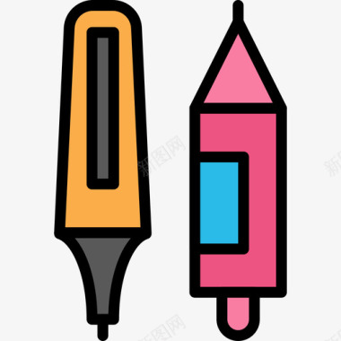 铅笔办公文具4线颜色图标图标