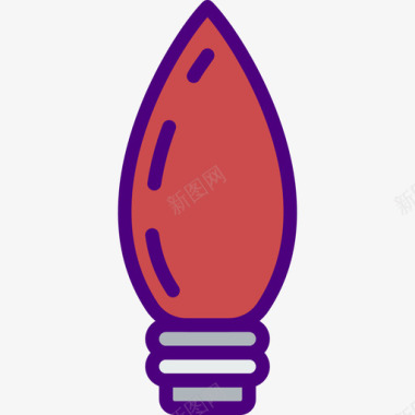 灯泡家具家庭线颜色图标图标