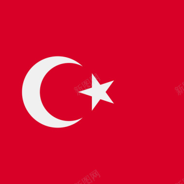 土耳其方形国家简单旗图标图标