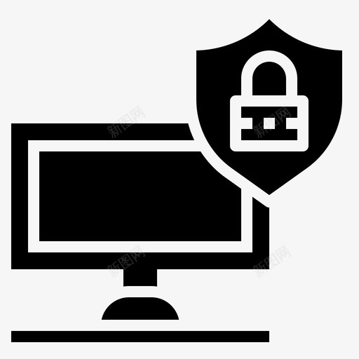 数据保护电脑锁定图标svg_新图网 https://ixintu.com 搜索引擎优化 数据保护 服务器 电脑 银行金融稳健 锁定