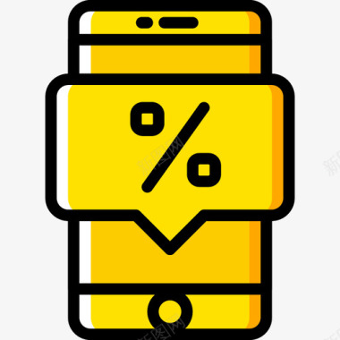 智能手机购物42黄色图标图标