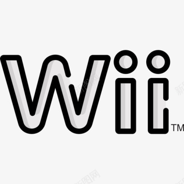 Wii视频游戏logo2线性颜色图标图标