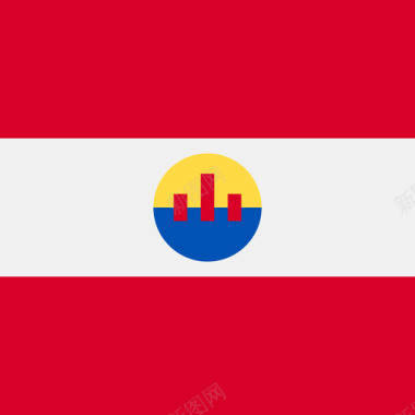 法属波利尼西亚方形国家简单旗帜图标图标