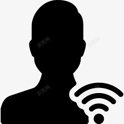 用户wifi连接联机图标svg_新图网 https://ixintu.com 接收 用户wifi 用户操作实心图标 联机 连接